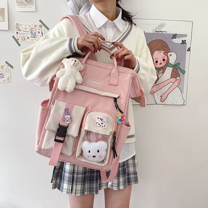 

Japanese High School Student schoolbag Itabag Transparent Pocket Ita Backpack Harajuku School Bags Crossbody Bags Women Mochilas