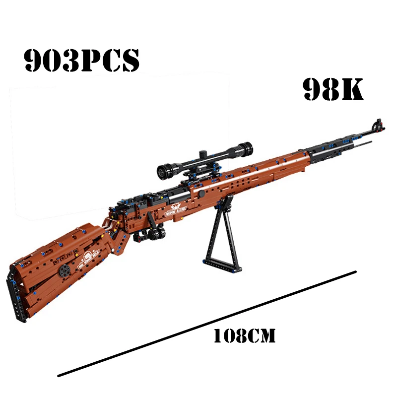 

903pcs 98K Sniper Rifle Game Gun Model Building Blocks Military WW2 City PUBG Weapons Can Shoot Bullets Bricks MOC Toys Gift