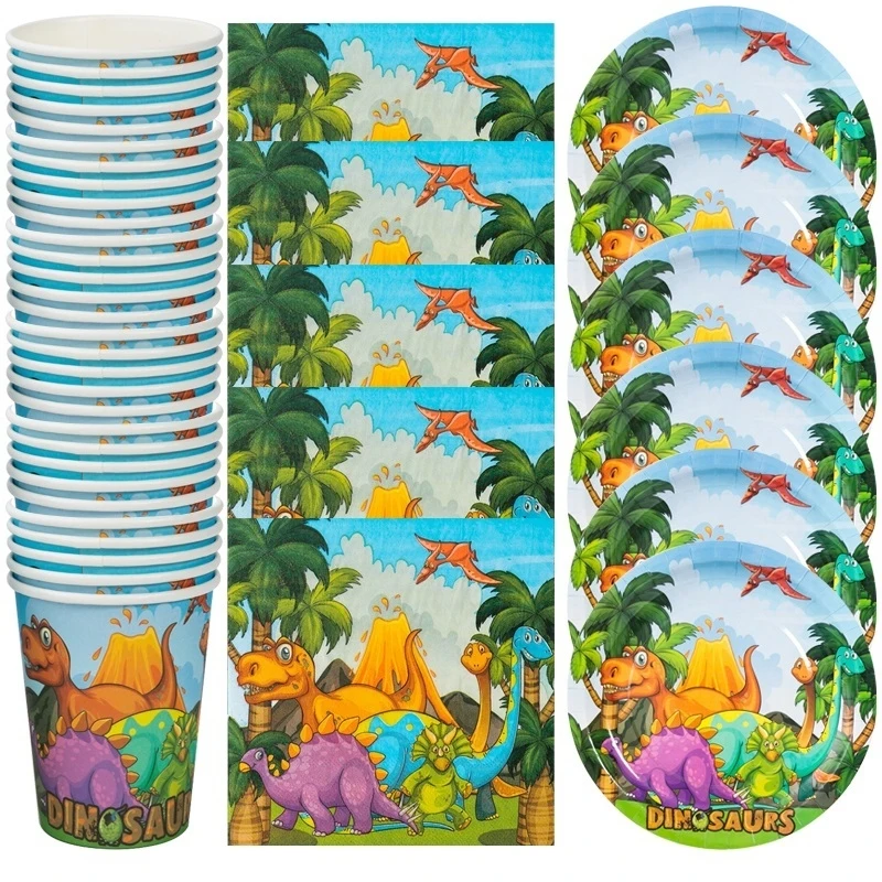 60pcs/lot Cute Dinosaur Theme Napkins Happy Birthday Party Plates Cups Baby Shower Decorations Kids Favors Tableware Set
60pcs/lot Cute Dinosaur Theme Napkins Happy Birthday Party Plates Cups Baby Shower Decorations Kids Favors Tableware Set