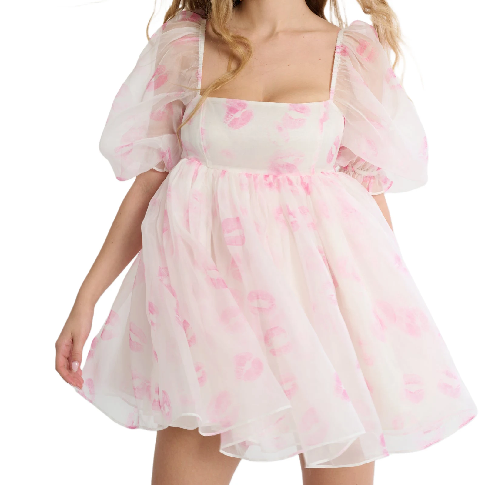 Women Short Sleeve Mini Dress Summer Casual Lip Print Square Neck Tulle A-Line Party Dress Beach Streetwear
Women Short Sleeve Mini Dress Summer Casual Lip Print Square Neck Tulle A-Line Party Dress Beach Streetwear