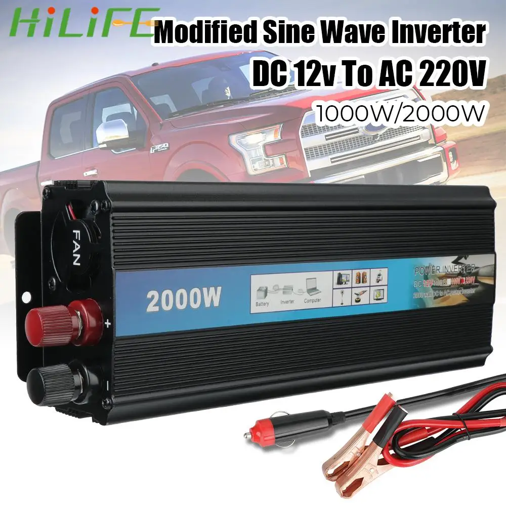 Univesal Modified sine wave inverter 1000W 2000W Power Inverter with USB Charger Car Voltage Converter DC 12v To AC 220V
Univesal Modified sine wave inverter 1000W 2000W Power Inverter with USB Charger Car Voltage Converter DC 12v To AC 220V