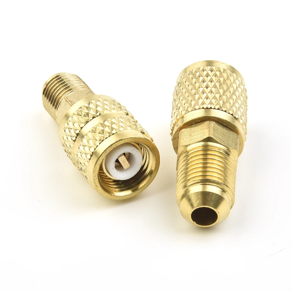 

2Pcs R410a Vacuum Pump Brass Adapter 5/16 SAE F Quick Couplers To 1/4 SAE M Flare 5/16 SAE M To 1/4 SAE Quick Coupling