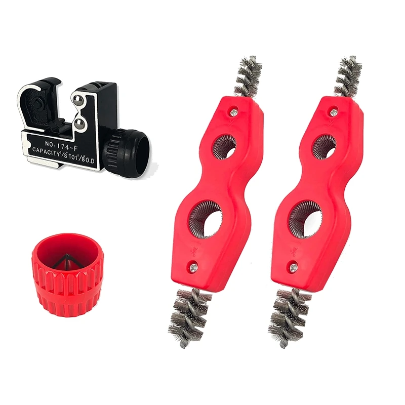 4PCS Copper Pipe Cutter Set Reamer, Copper Pipe Cleaner Preps Copper Pipes And Fittings For Soldering, Works For Copper
4PCS Copper Pipe Cutter Set Reamer, Copper Pipe Cleaner Preps Copper Pipes And Fittings For Soldering, Works For Copper
