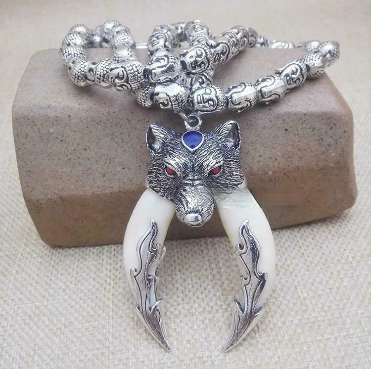 Fashion Women Men Antique Wolf Tooth Double Dragon Dragon Pendant Necklace Talisman Pendant with Chain
Fashion Women Men Antique Wolf Tooth Double Dragon Dragon Pendant Necklace Talisman Pendant with Chain