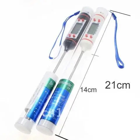 1 Electronic Thermometer Pcs Digital For Cake Candy Fry BBQ Food Meat Temperature Household Thermometers with Long Probe
1 Electronic Thermometer Pcs Digital For Cake Candy Fry BBQ Food Meat Temperature Household Thermometers with Long Probe