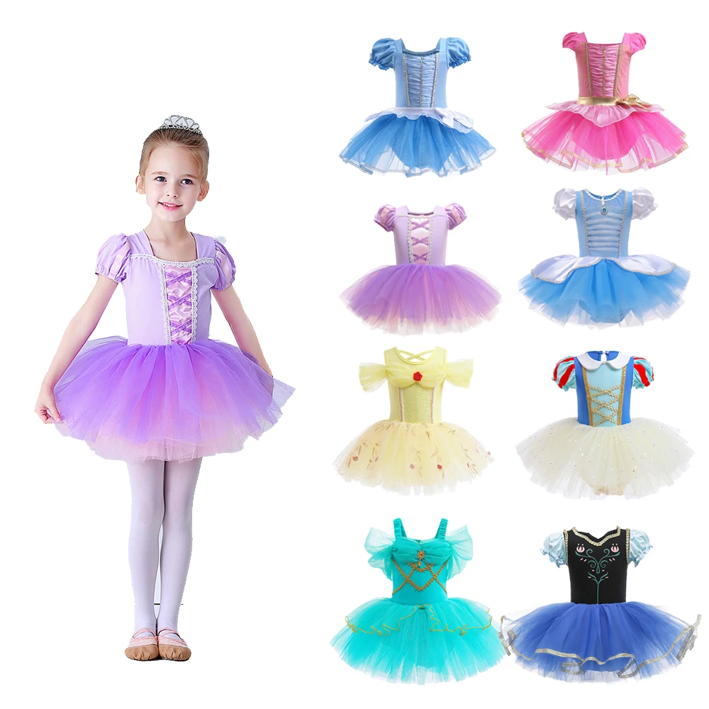 

Girls Ballet Leotard Tulle Skirts Uniforms Leotards Dance Suits Children's Princess Dress Kids Short Sleeve Ballet Bodysuits
