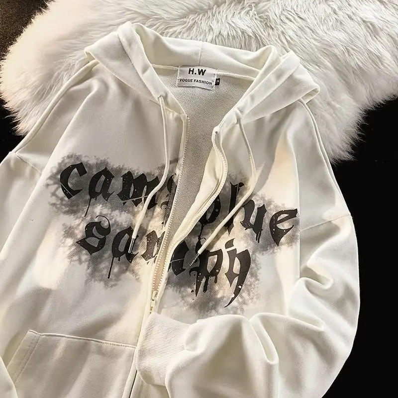 Модные толстовки на молнии в стиле ретро с надписью, хипстерская Свободная Толстовка Y2k для мужчин и женщин, осенний тренд, куртка с капюшоном в стиле Ins, топы
Модные толстовки на молнии в стиле ретро с надписью, хипстерская Свободная Толстовка Y2k для мужчин и женщин, осенний тренд, куртка с капюшоном в стиле Ins, топы
