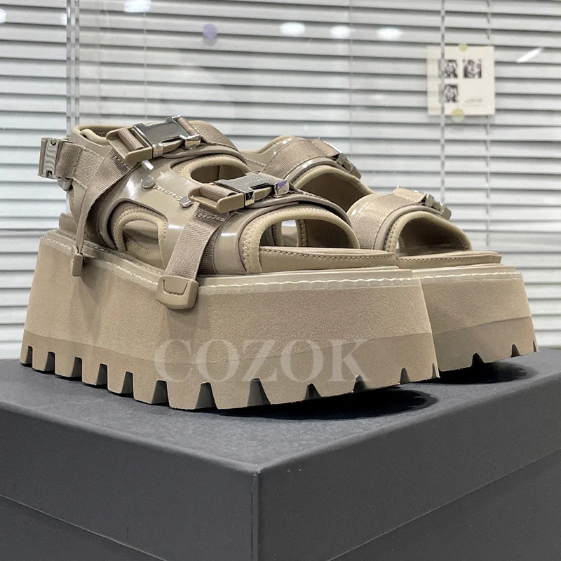 2023 Sandals Women Summer New Non-Slip Appear Thin Height Increasing Sandals Buckle Strap Decor Design Thick Bottom Ladies Shoes
2023 Sandals Women Summer New Non-Slip Appear Thin Height Increasing Sandals Buckle Strap Decor Design Thick Bottom Ladies Shoes