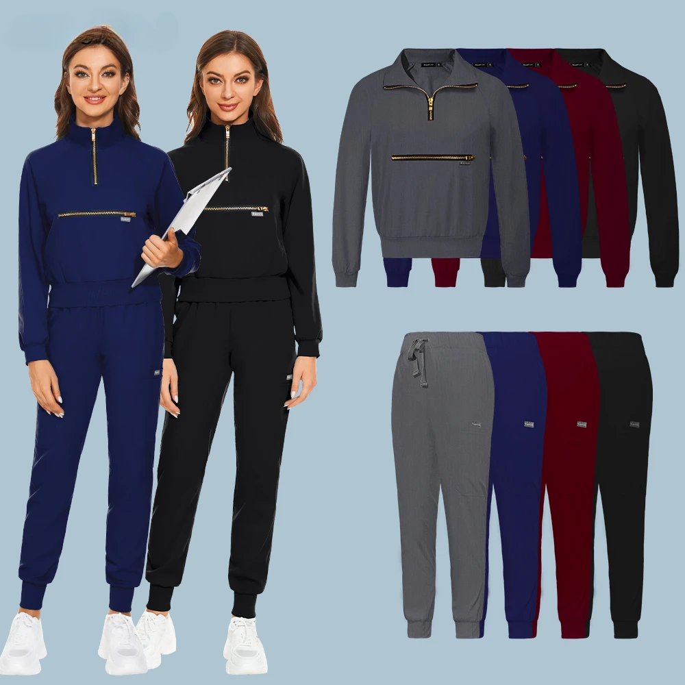 Joggers Pants Solid Color Nurse Scrub Set Gown Pocket Scrubs Set for Women Pet Hospital Uniform Set Scrub Suits
Joggers Pants Solid Color Nurse Scrub Set Gown Pocket Scrubs Set for Women Pet Hospital Uniform Set Scrub Suits