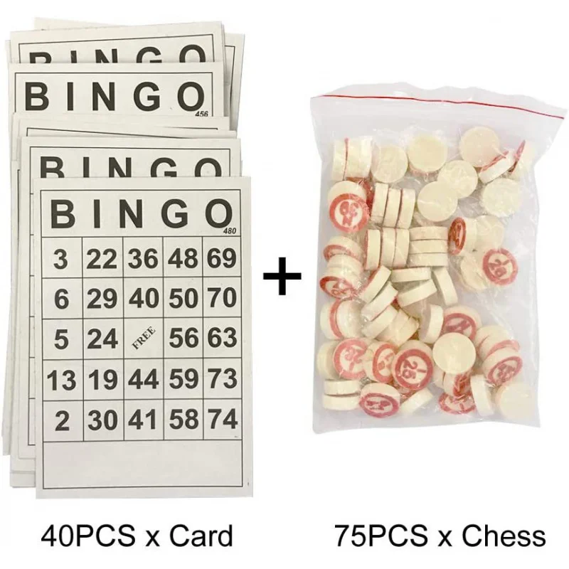40 Bingo Cards and 75 Pieces Chess Bingo Cards Digital Children's Entertainment Small Game Set Learning Stationery
40 Bingo Cards and 75 Pieces Chess Bingo Cards Digital Children's Entertainment Small Game Set Learning Stationery