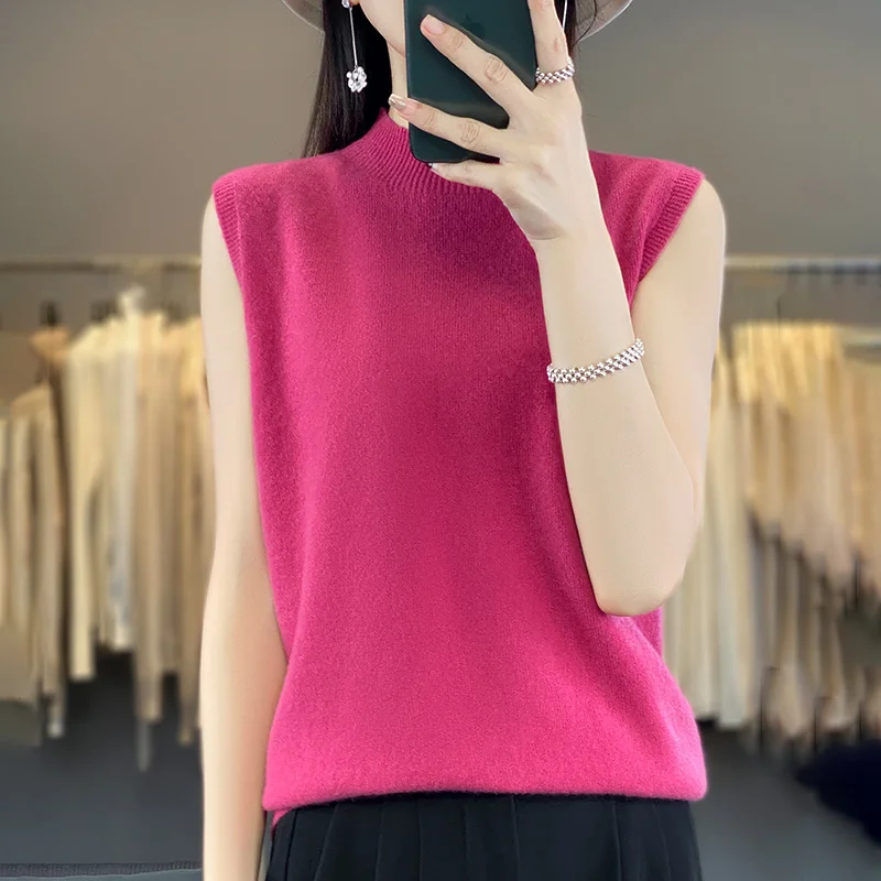 First-line ready-to-wear 100% sweater half-height vest sling women's new sleeveless pullover knitted bottoming shirt
First-line ready-to-wear 100% sweater half-height vest sling women's new sleeveless pullover knitted bottoming shirt
