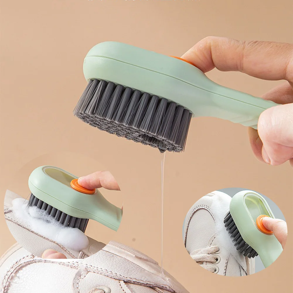 

1pc Multifunction Automatic Shoe Brush Soap Liquid Adding Shoe Brush Soft-bristled Clothes Brush Cleaning Brush for Daily Use