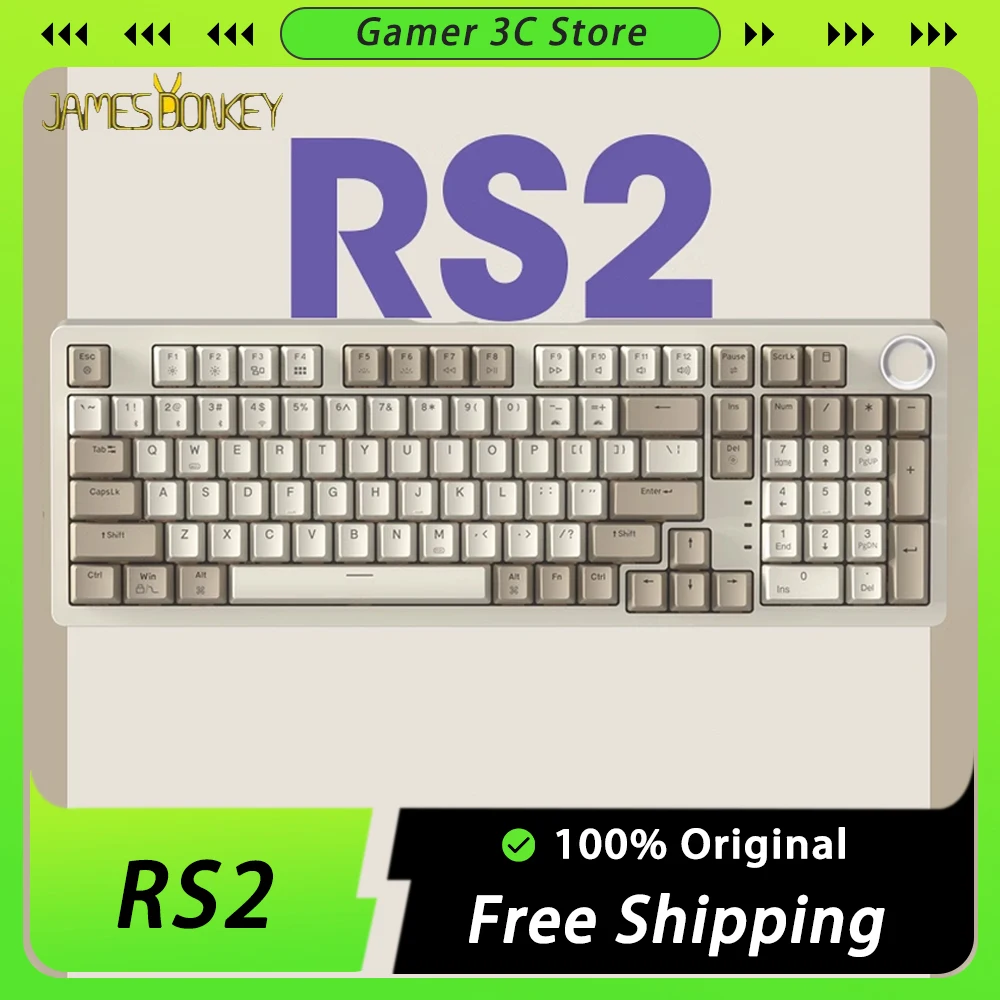 jamesdonkey RS2 Mechanical Keyboard Multifunctional Knob Hot Swap Three Mode Wireless Gaming Keyboard 99 Keys Gasket Gamer Mac
jamesdonkey RS2 Mechanical Keyboard Multifunctional Knob Hot Swap Three Mode Wireless Gaming Keyboard 99 Keys Gasket Gamer Mac
