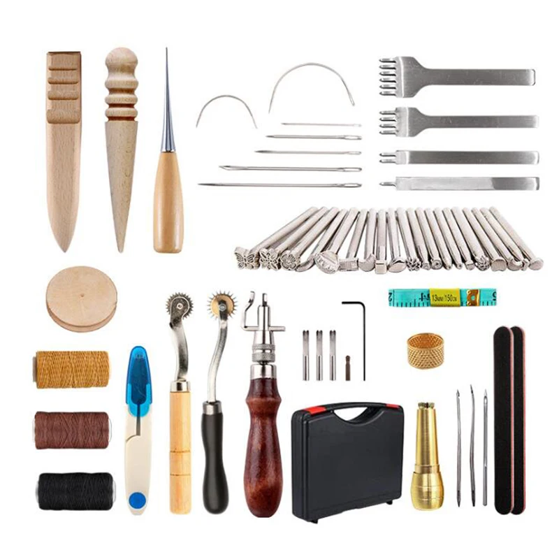 Professional Leather Craft Tools Kit Hand Sewing Stitching Punch Carving Work Saddle Groover Set Accessories DIY 59pcs/set
Professional Leather Craft Tools Kit Hand Sewing Stitching Punch Carving Work Saddle Groover Set Accessories DIY 59pcs/set