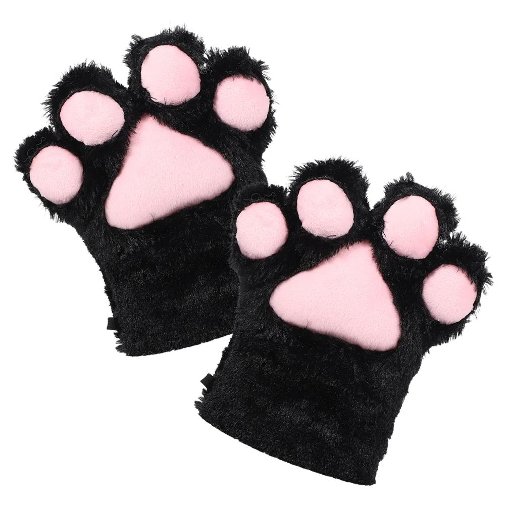 

Bear Claw Gloves Fluffy Cat Paw Plush Cosplay for Kids Mittens Fuzzy Keep Warm Children