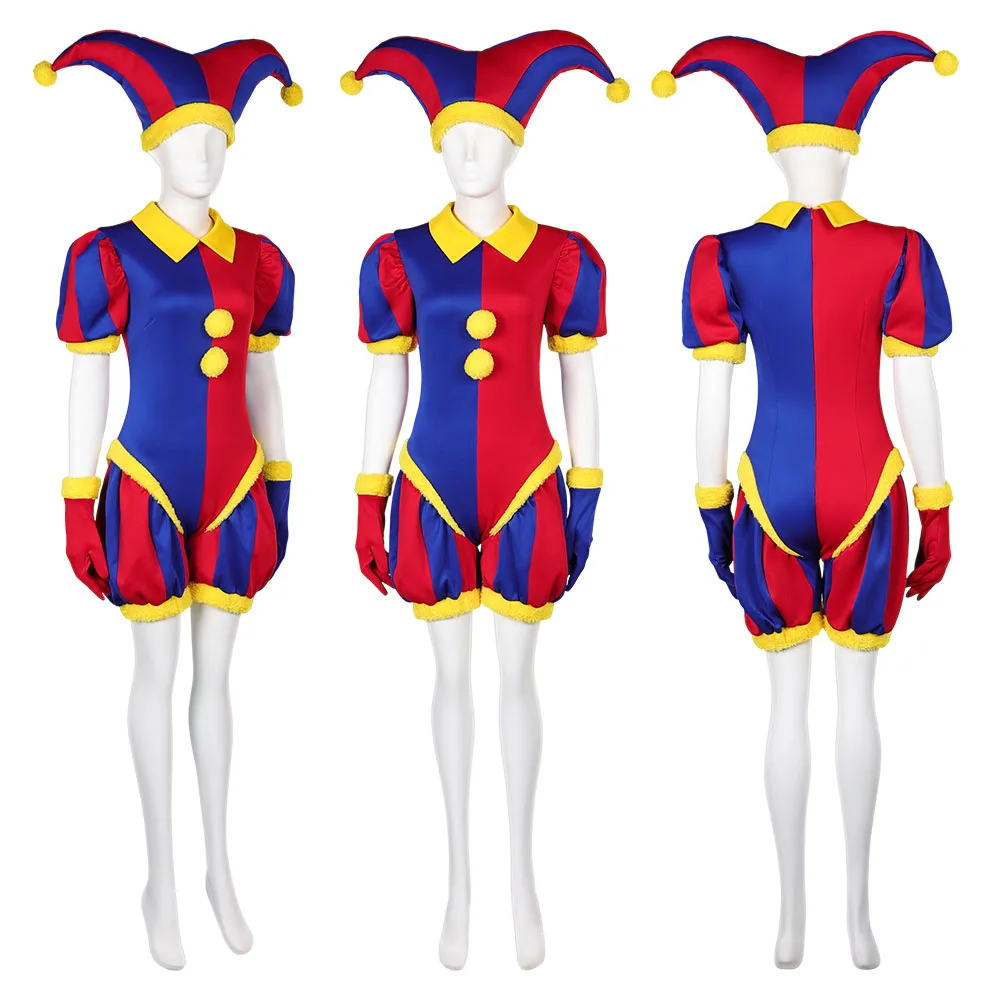 The Amazing Digital Circus Pomni Cosplay Disguise Jumpsuit Hat Gloves Costume Adult Women Roleplay Halloween Fantasia Suit
The Amazing Digital Circus Pomni Cosplay Disguise Jumpsuit Hat Gloves Costume Adult Women Roleplay Halloween Fantasia Suit
