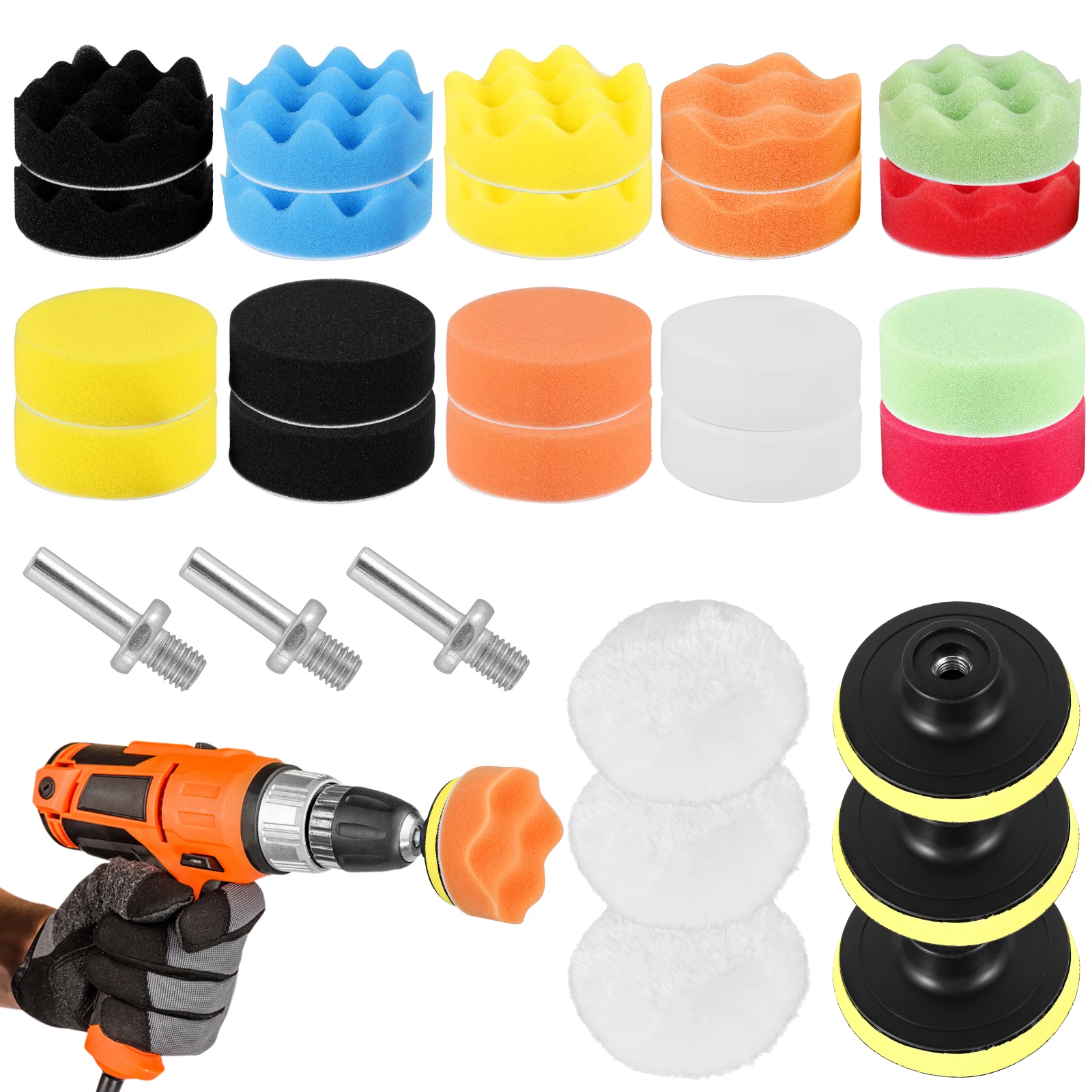 29Pcs Car Polishing Pad Kit 3inch Washable Buffing Polishing Pads Sponge Polishing Pads Reusable Wool Fiber Polishing Pad Car
29Pcs Car Polishing Pad Kit 3inch Washable Buffing Polishing Pads Sponge Polishing Pads Reusable Wool Fiber Polishing Pad Car