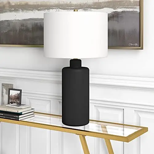 25" Tall Ceramic Table Lamp with Fabric Shade in Matte Black/White Paper lanterns Luces led Dragon lamp Luz de noche tulipanes N
25" Tall Ceramic Table Lamp with Fabric Shade in Matte Black/White Paper lanterns Luces led Dragon lamp Luz de noche tulipanes N