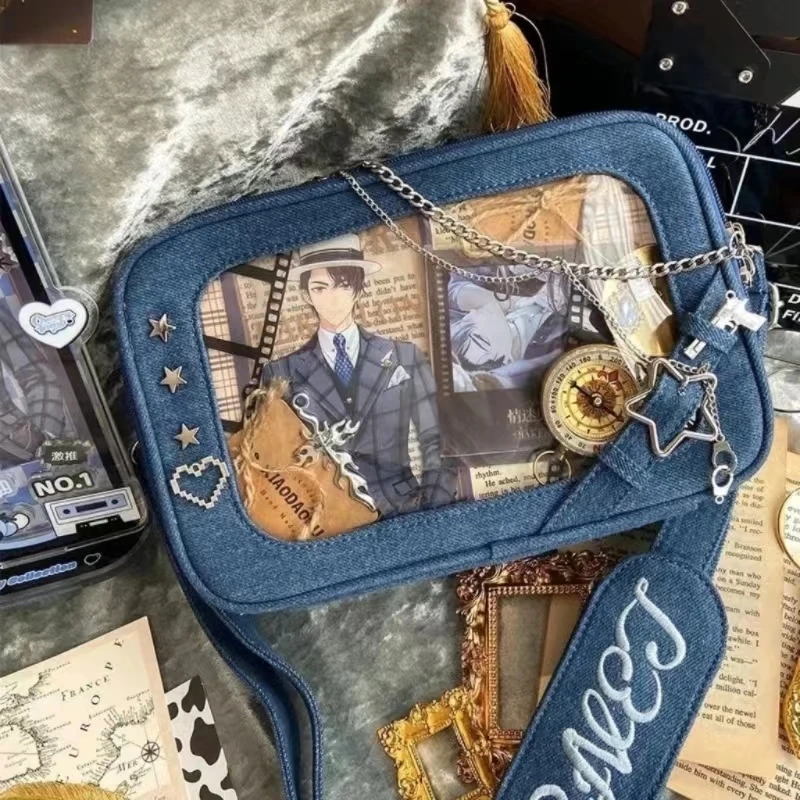 Women's Y2K Fashion Moto Style Shoulder Bag Individuality Aesthetic Ita Bag Transparent Front Pocket DIY Messenger Crossbody Bag
Women's Y2K Fashion Moto Style Shoulder Bag Individuality Aesthetic Ita Bag Transparent Front Pocket DIY Messenger Crossbody Bag