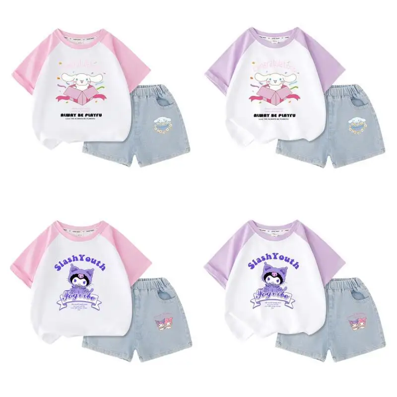 Kawaii Sanrios Cinnamoroll Kuromi Anime Cotton Kids Sportswear Set Outdoor Girls Babys Shorts Short Sleeves Suit Childs Clothes
Kawaii Sanrios Cinnamoroll Kuromi Anime Cotton Kids Sportswear Set Outdoor Girls Babys Shorts Short Sleeves Suit Childs Clothes