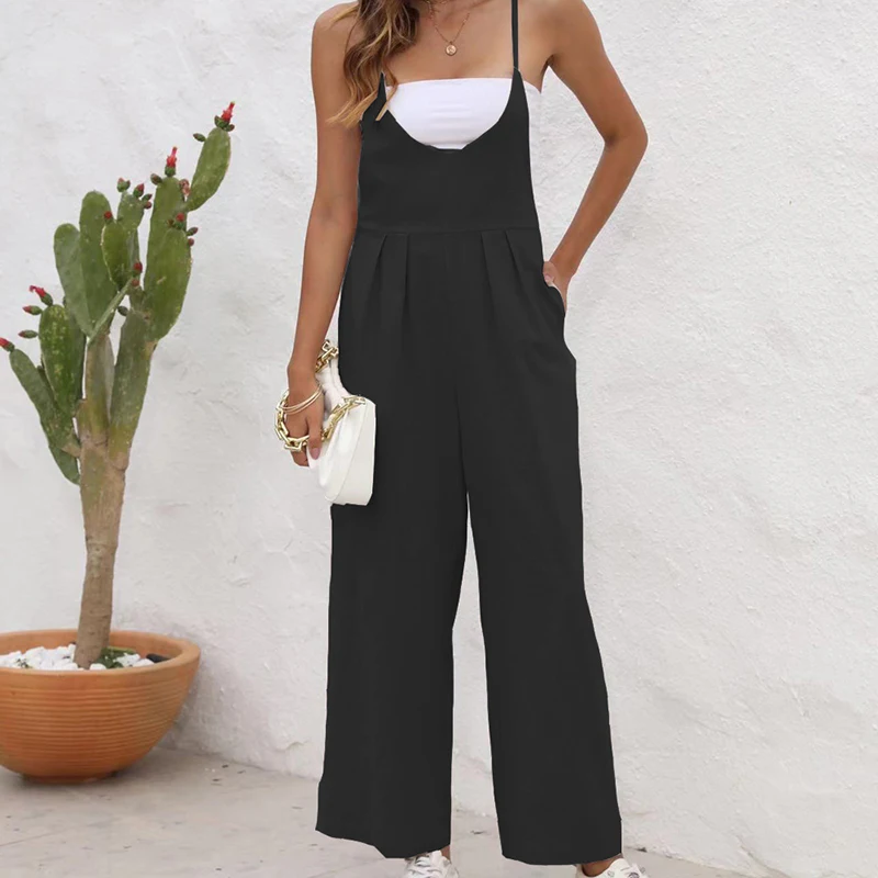 Women Clothing Solid Color Casual V-Neck Ankle-Length Pants Jumpsuits Suspenders Overalls Rompers Trousers Wide Leg Cargo Pants
Women Clothing Solid Color Casual V-Neck Ankle-Length Pants Jumpsuits Suspenders Overalls Rompers Trousers Wide Leg Cargo Pants