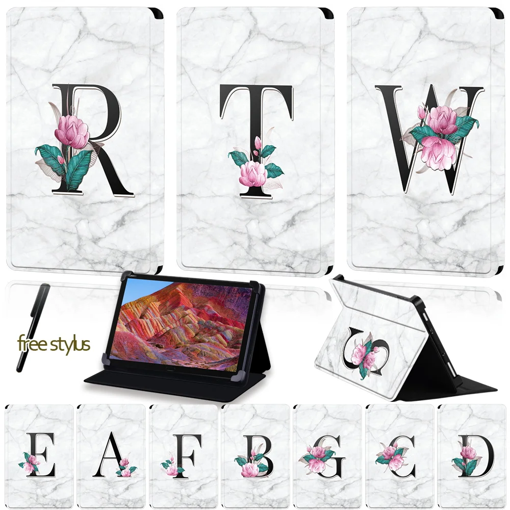 

Universal Tablet Case for 8"/8.4"/10"/10.8" Huawei MediaPad M1/M2/M3/M5/M6 Anti-Dust Whitemarble Pattern Stand Folding Cover