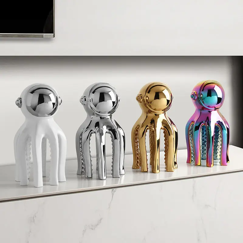 Creative Electroplating Gold Ceramic Astronaut Octopus Statue Desktop Decoration Crafts Modern Art Nordic Home Decor Accessories
Creative Electroplating Gold Ceramic Astronaut Octopus Statue Desktop Decoration Crafts Modern Art Nordic Home Decor Accessories
