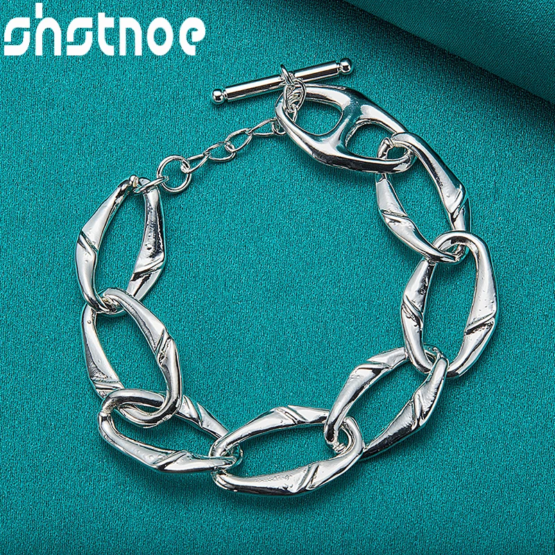 Europe Chain 925 Sterling Silver Irregular Oval Ring Buckle Original Charm Link Bracelets For Women Men Party Gifts Fine Jewelry
Europe Chain 925 Sterling Silver Irregular Oval Ring Buckle Original Charm Link Bracelets For Women Men Party Gifts Fine Jewelry