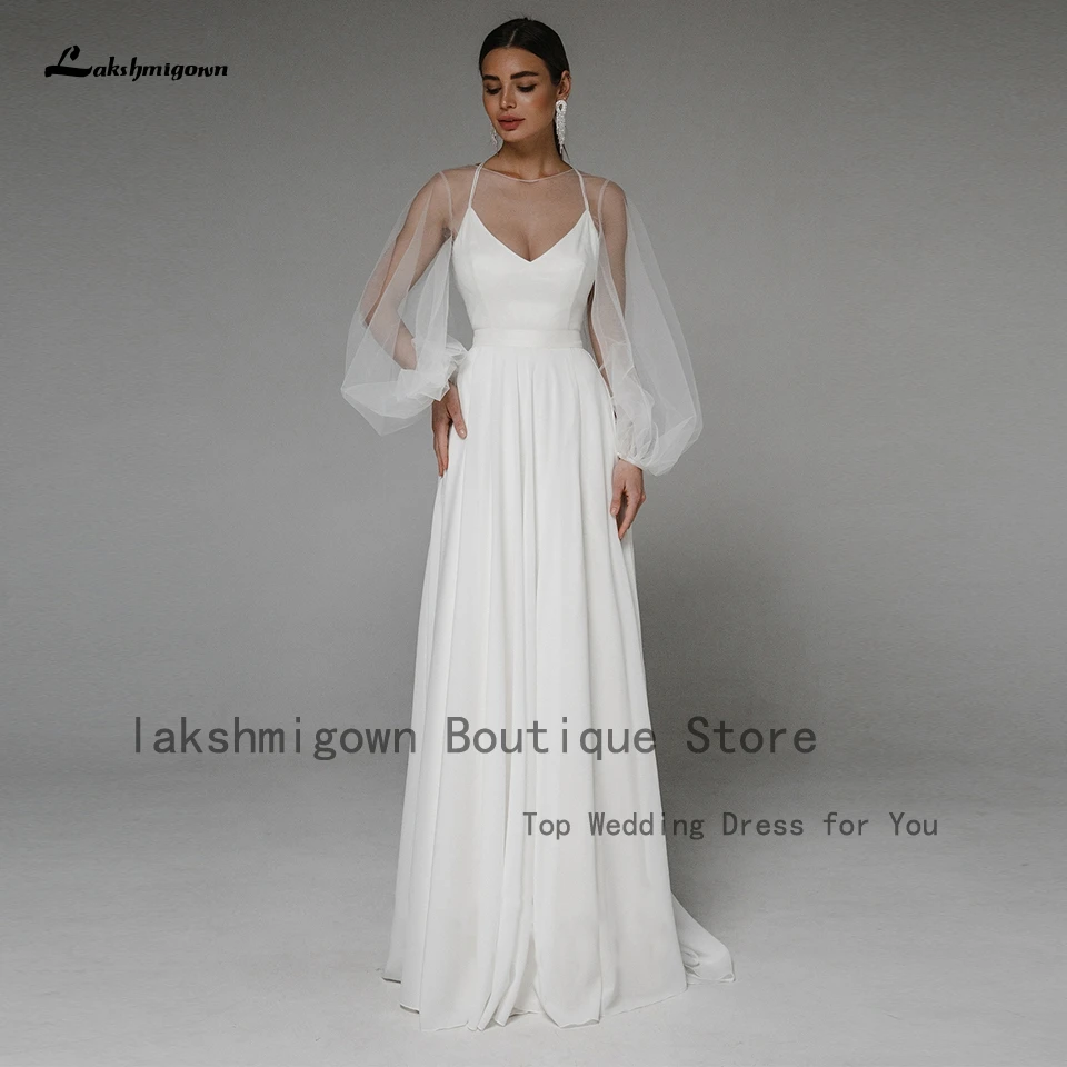 Puffy Long Sleeve Bridal Gown 2022 Robe Longue Femme A Line Chiffon Boho Wedding Dresses Custom Made
Puffy Long Sleeve Bridal Gown 2022 Robe Longue Femme A Line Chiffon Boho Wedding Dresses Custom Made