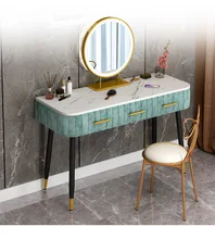 Fashion Dressing Table Bedroom Mirror Vanity Table Marble Desktop Dresser Bedroom Makeup Chair Set with LED Mirror Furniture
Fashion Dressing Table Bedroom Mirror Vanity Table Marble Desktop Dresser Bedroom Makeup Chair Set with LED Mirror Furniture