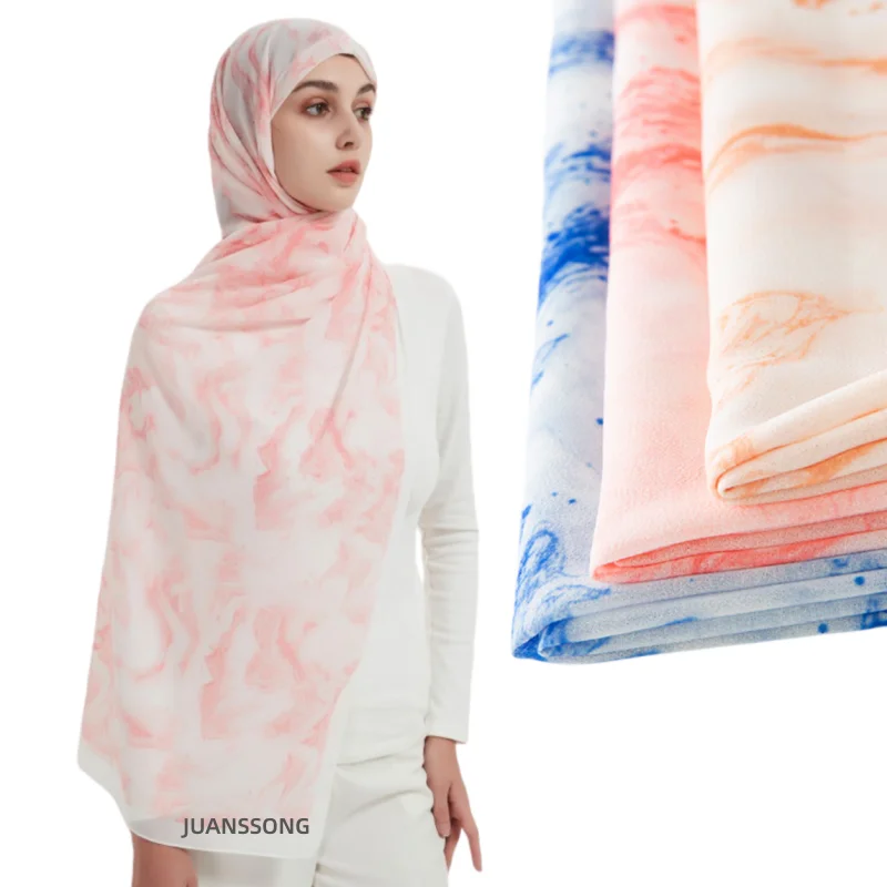 

Fashion Ink Painting Chiffon Hijab Scarf Shawl Women Islamic Muslim Scarves Wraps Lady Echarpe Breathable Foulard Hijabs