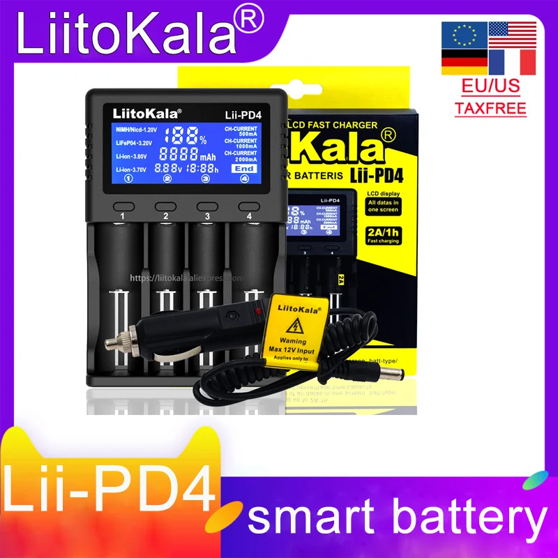 Liitokala Lii-PD2 Lii-PD4 Lii-600 18650 Battery Charger,3.7V 26650 18350 1.2V NI-MH AA AAA LCD Multifunction Charger Original
Liitokala Lii-PD2 Lii-PD4 Lii-600 18650 Battery Charger,3.7V 26650 18350 1.2V NI-MH AA AAA LCD Multifunction Charger Original