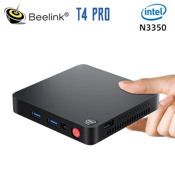 Beelink T4 프로 미니 PC, 인텔 아폴로 레이크 프로세서, N3350, 4K BT4.0, 1000M AC 와이파이 미니 컴퓨터, 4GB, 64GB