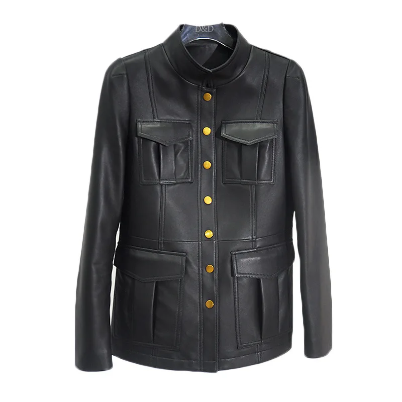 Leather leather jacket collar women cultivate one's morality in ancient hubble-bubble sleeve
Leather leather jacket collar women cultivate one's morality in ancient hubble-bubble sleeve