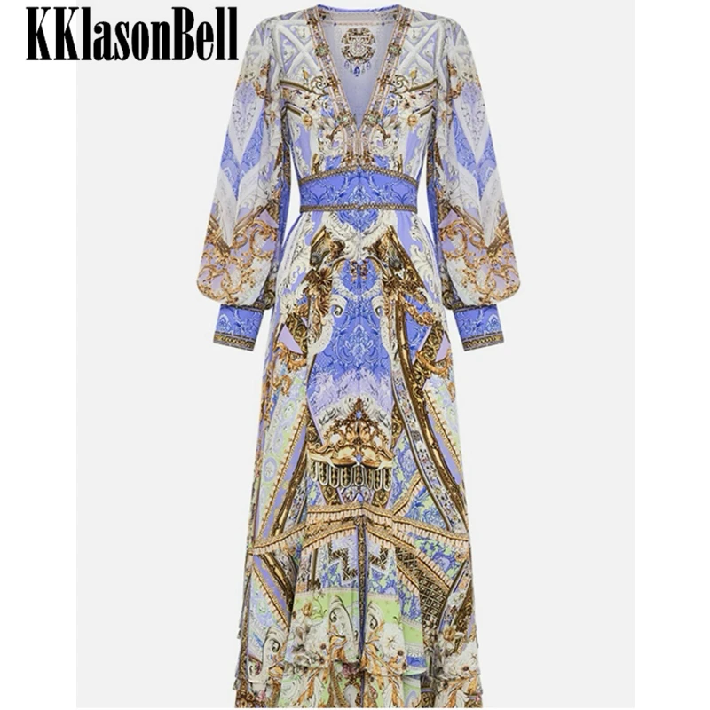 1.10 KKlasonBell Silk Print Holiday Long Dress Fashion High Waist V-Neck Lantern Sleeve Maxi Dress Women
1.10 KKlasonBell Silk Print Holiday Long Dress Fashion High Waist V-Neck Lantern Sleeve Maxi Dress Women