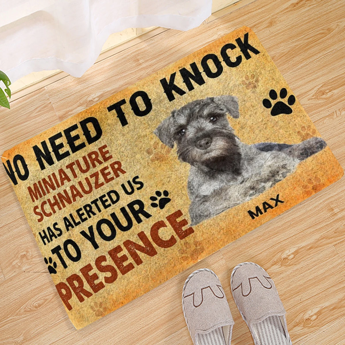 

Germany Schnauzer welcome Doormat 3D Decor Print Pet Carpet Soft Non-Slip Doormats for Bedroom Porch Modern style