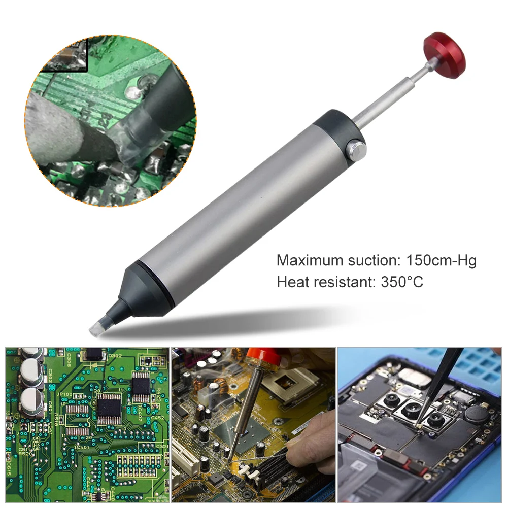 Universal Desoldering Pump Suction Tin Gun Aluminum Alloy Soldering Sucker Pen Removal Vacuum Solder Iron Welding Accessories
Universal Desoldering Pump Suction Tin Gun Aluminum Alloy Soldering Sucker Pen Removal Vacuum Solder Iron Welding Accessories
