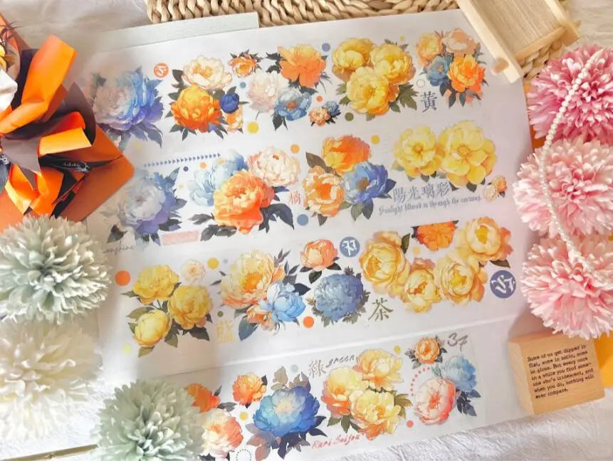 6cmx5M Large Orange Flower Washi PET Tapes Vintage Journaling Scrapbook Material Cinta Adhesive Decorative Masking Tape
6cmx5M Large Orange Flower Washi PET Tapes Vintage Journaling Scrapbook Material Cinta Adhesive Decorative Masking Tape