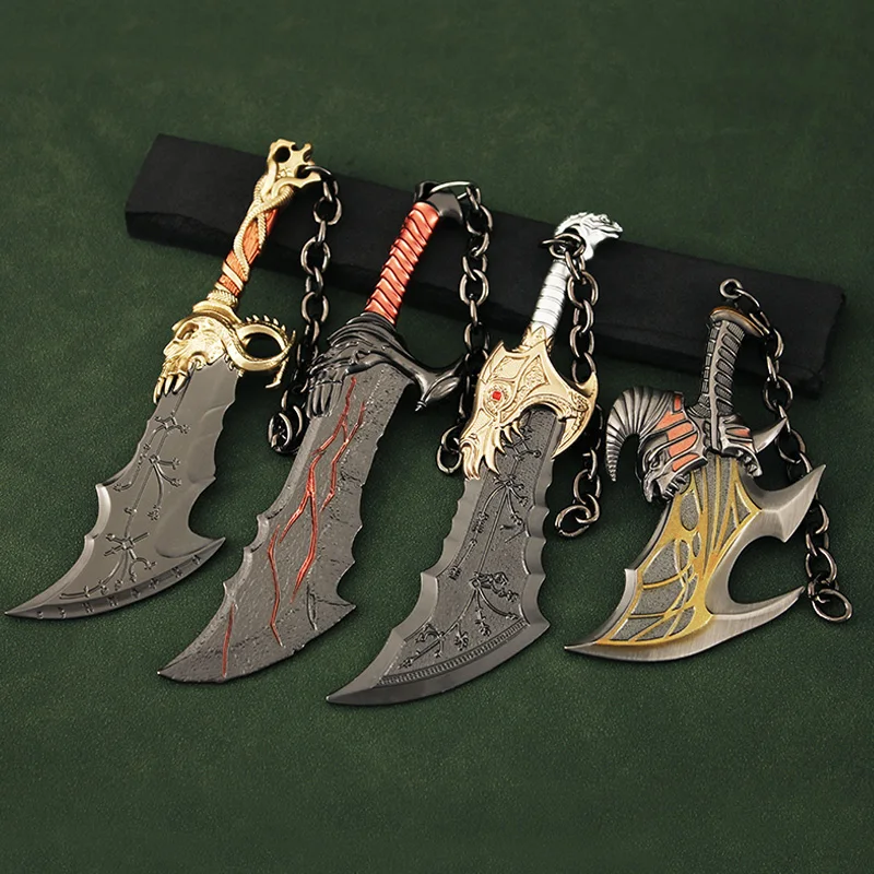 Hot God of War keychain Alloy Game Peripherals Model Anime Kratos Weapon Metal Replica Katana keychains Blade of Chaos Ornament
Hot God of War keychain Alloy Game Peripherals Model Anime Kratos Weapon Metal Replica Katana keychains Blade of Chaos Ornament