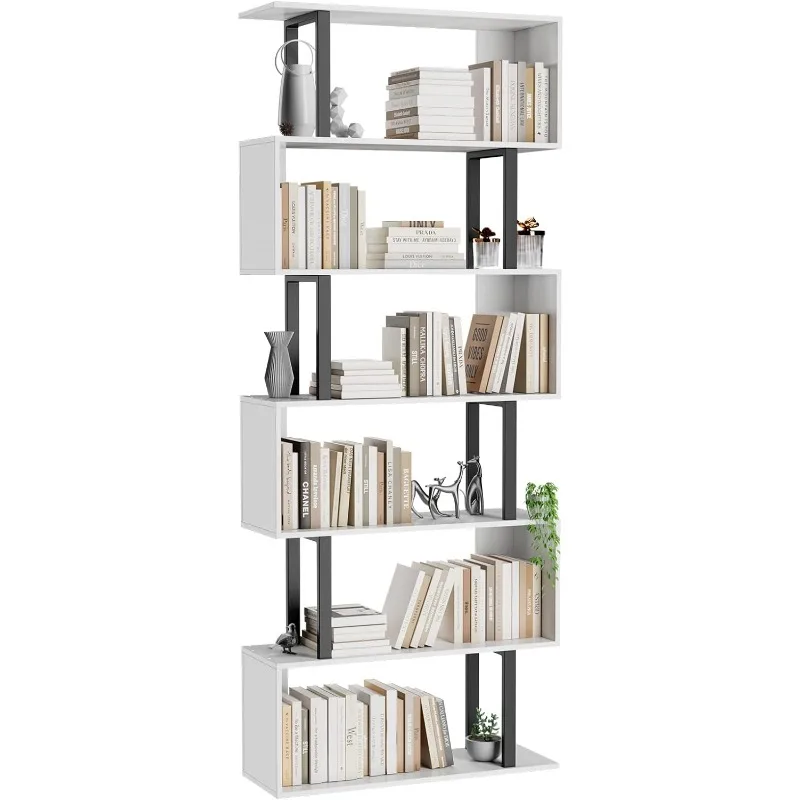 

Bookcase, 6-Tier Bookshelf, Display Shelf and Room Divider, Freestanding Decorative Storage Shelving