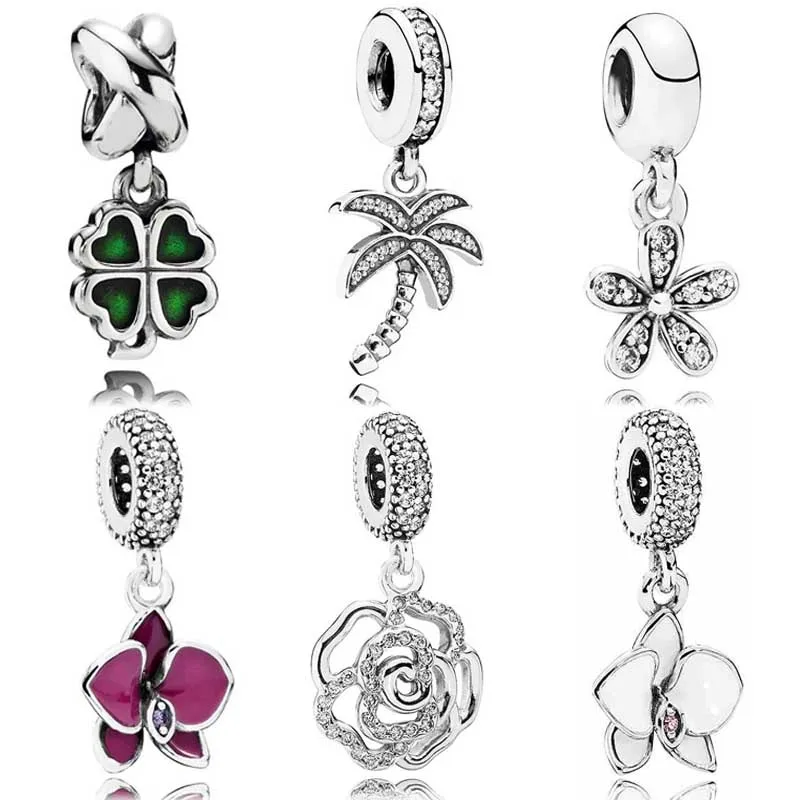 Original Enamel Four-leaf Clover Flower Palm Tree With Crystal Pendant Fit Europe Bracelet 925 Sterling Silver Charm Jewelry
Original Enamel Four-leaf Clover Flower Palm Tree With Crystal Pendant Fit Europe Bracelet 925 Sterling Silver Charm Jewelry