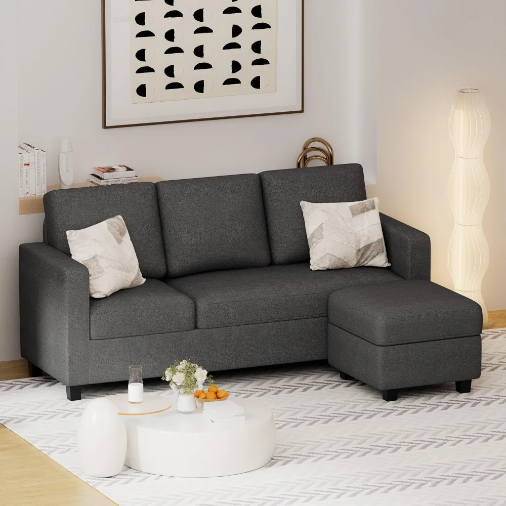 

2024 New Sofa Couch for Living Room, L-Shaped Couch with Reversible Chaise, Fabric Small Couches for Apartment