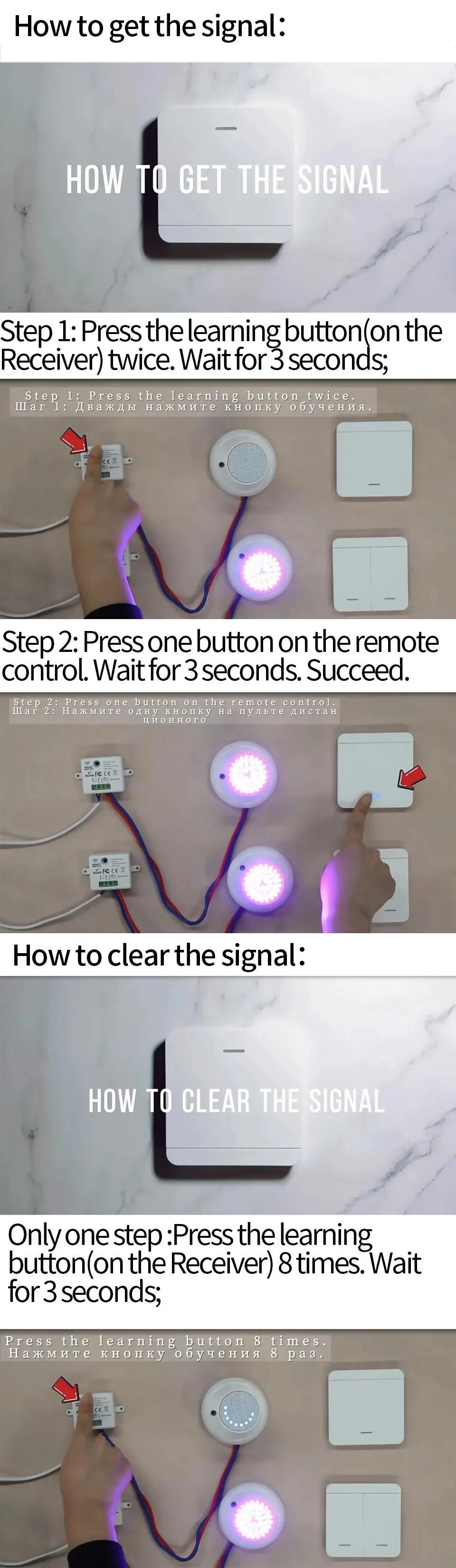 Wireless Light Switch 433MHz Remote Control 1/2/3Gang Interrupter Wall Smart Lighting Switch 10A 110V 220V For Lamp LED 13 Mallzona S7ede4199340c4929be2de7d1bf83688dK Wireless Light Switch 433MHz Remote Control 1/2/3Gang Interrupter Wall Smart Lighting Switch 10A 110V 220V For Lamp LED Mallzona