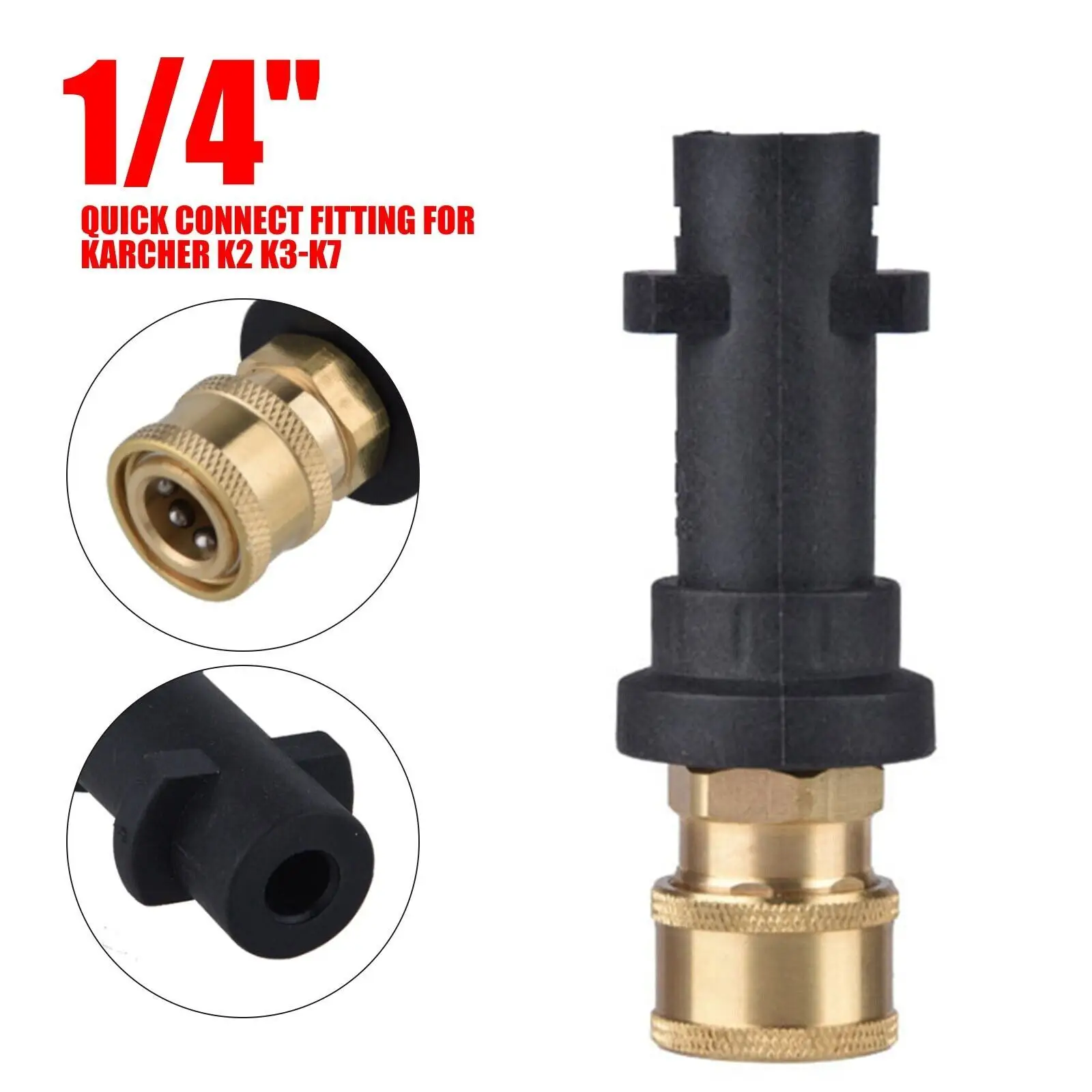 Pressure Washer Quick Connector 1/4" to Spray Gun Wand Lance Bayonet Adapter 1/4" Quick Disconnect Release Fit For Karcher K2-K7 
Pressure Washer Quick Connector 1/4" to Spray Gun Wand Lance Bayonet Adapter 1/4" Quick Disconnect Release Fit For Karcher K2-K7