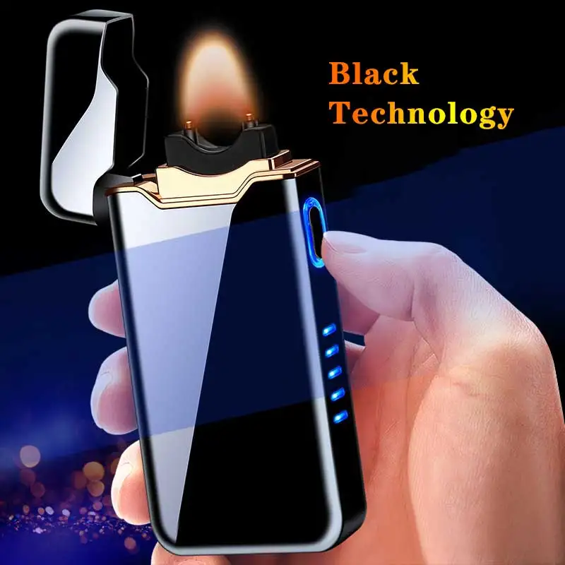 Metal Outdoor Windproof Electric Double Arc USB Lighter Touch Sensing LED Power Display Pulse Big Flame Lighter Men's Gift
Metal Outdoor Windproof Electric Double Arc USB Lighter Touch Sensing LED Power Display Pulse Big Flame Lighter Men's Gift