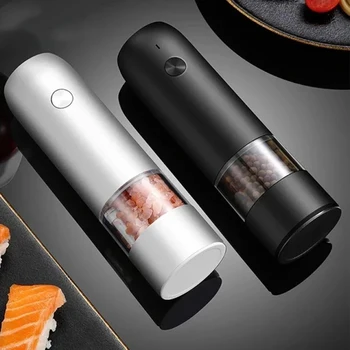 새로운 전기 후추 연마기, USB 충전식, 자동 후추 및 소금 밀 연마기, LED 조명, 빠른 충전 Gr