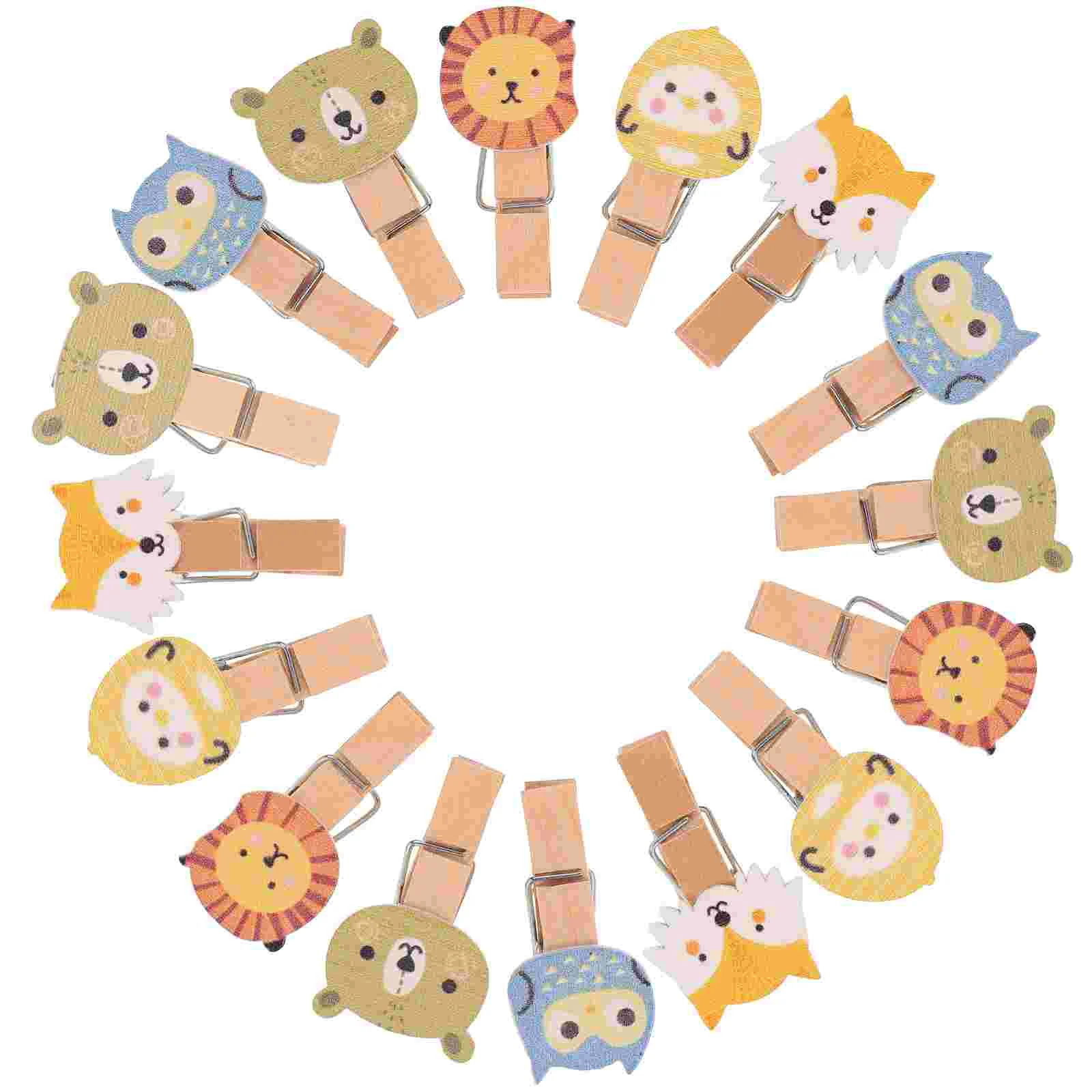 100PCS Forest Animals Wood Craft Clips with Twine Photo Clips Clothespin for Hanging Picture
100PCS Forest Animals Wood Craft Clips with Twine Photo Clips Clothespin for Hanging Picture
