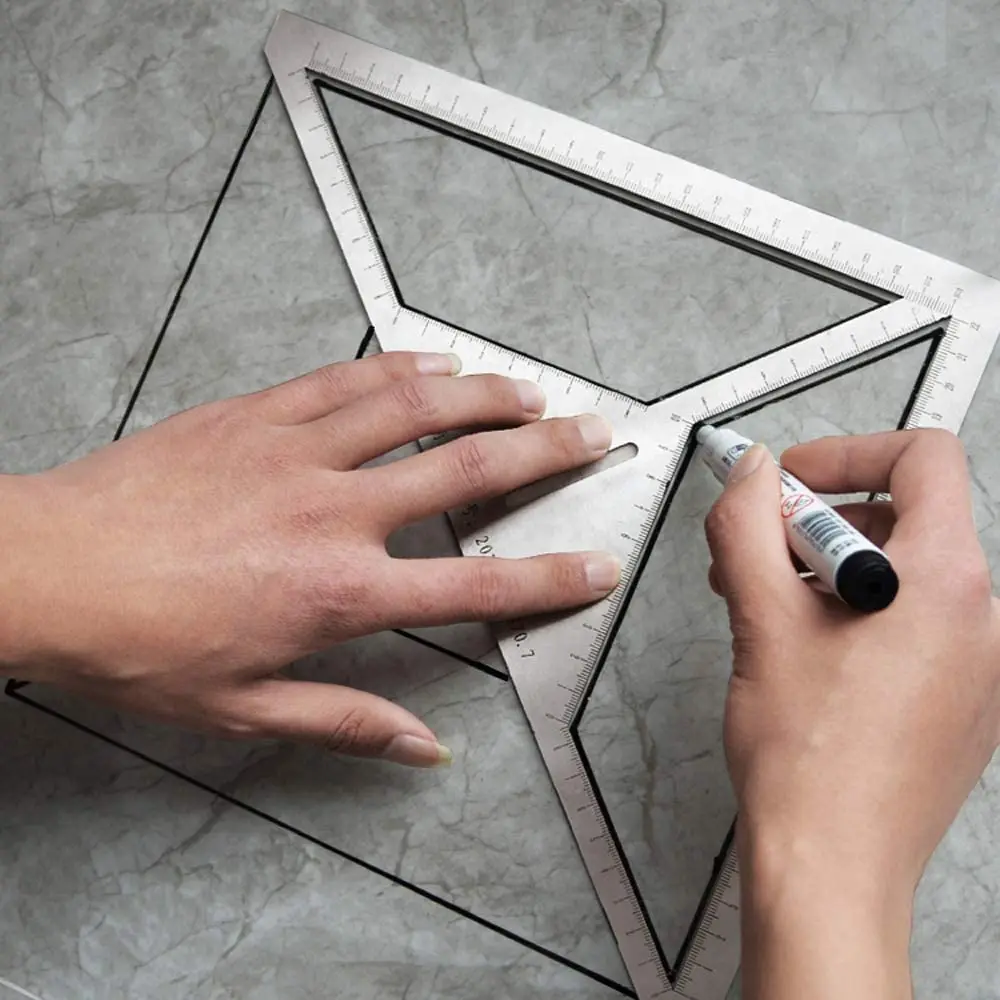 Multifunctional Floor Drain Ruler Stainless Steel Tile Triangle Ruler Bathroom Measuring Tool Thicken Floor Drain Ruler Tool
Multifunctional Floor Drain Ruler Stainless Steel Tile Triangle Ruler Bathroom Measuring Tool Thicken Floor Drain Ruler Tool