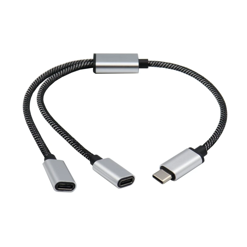 

F3KE USB C «папа» на двойной USB C «мама» сплиттер-переходник-удлинитель, соединительный кабель для зарядки и передачи данных