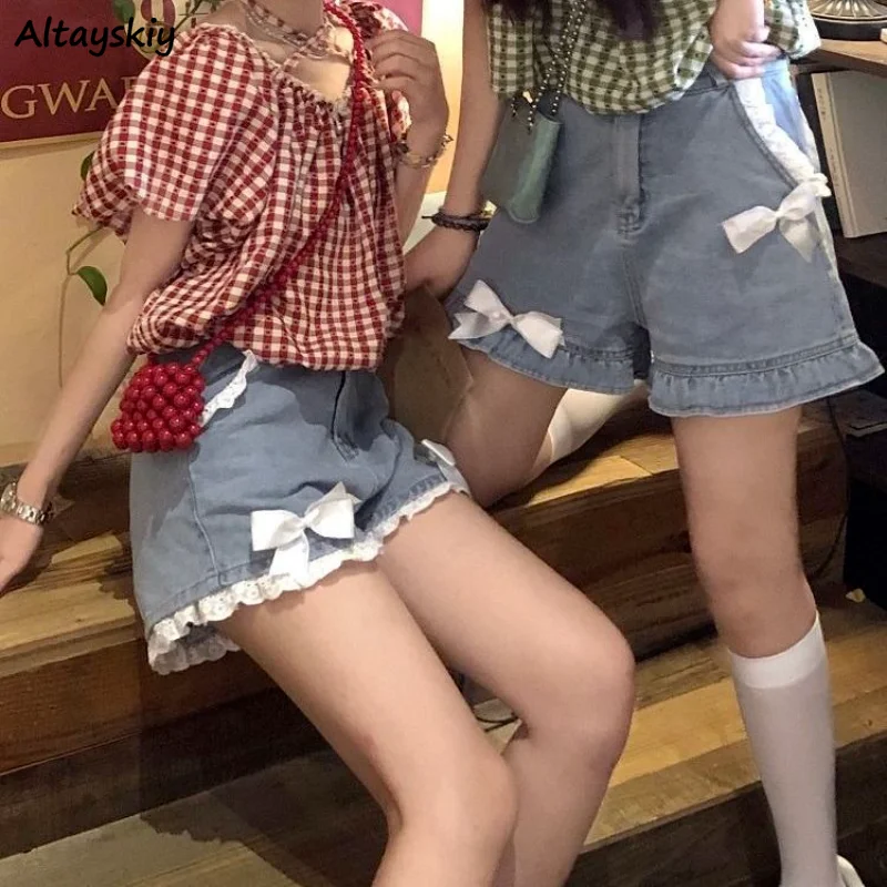 Lace Shorts Women Bow Denim Korean Style Summer Fashion Hotsweet Ulzzang Personality Washed Ins Simple All-match College Vintage
Lace Shorts Women Bow Denim Korean Style Summer Fashion Hotsweet Ulzzang Personality Washed Ins Simple All-match College Vintage